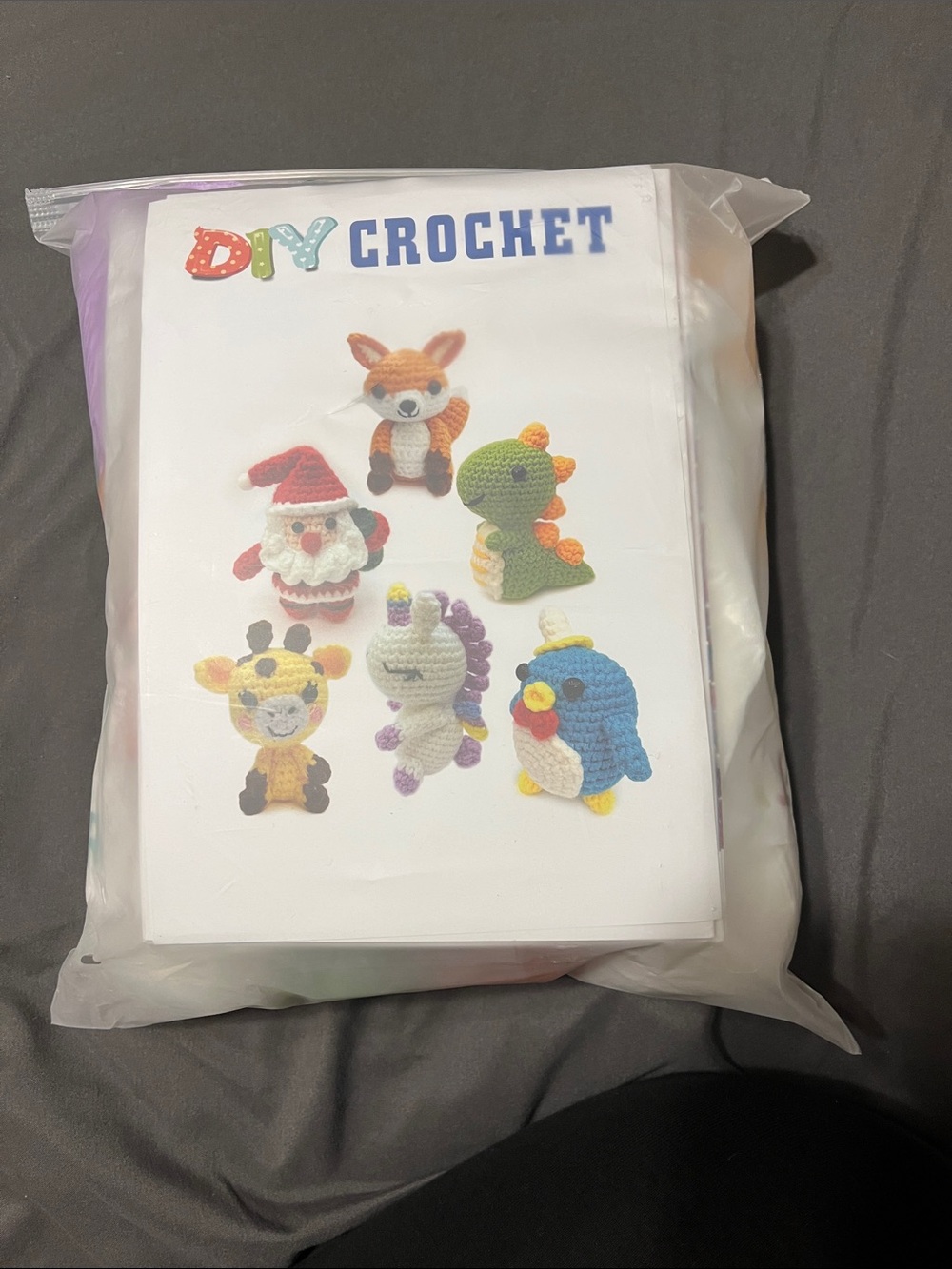 New DIY Crochet Kit Fox Giraffe Unicorn Penguin Dinosaur Santa Clause Animals